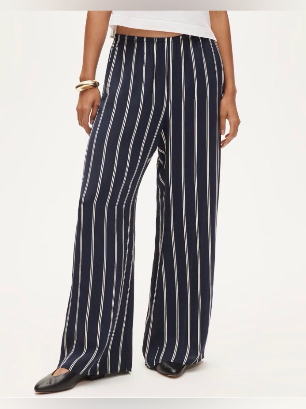 J.Crew Cosmo pant in stripe.Navy blue XS.NWT
